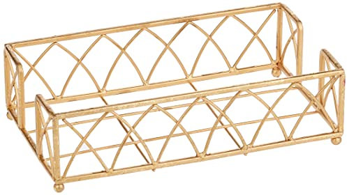 Boston International BID98 Arch Design Guest Towel Napkin Holder Caddy, Cardboard, Gold Leaf