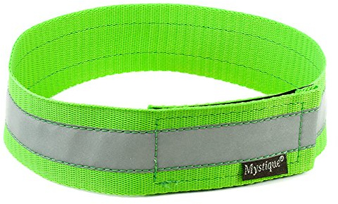 Mystique Signalhalsband mit Klettverschluss Reflexhalsband 55cm Neon grün