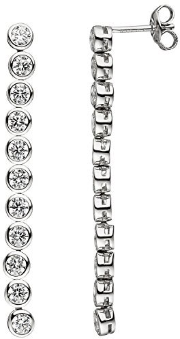 Jobo Damen-Ohrringe lang hängend aus 925 Sterling Silber mit Zirkonia