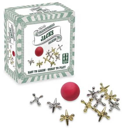 Toyrific Classic Jacks Game Set with Ball and Bag, Fun Family Game for Kids and Adults, Portable Travel Toy Gift