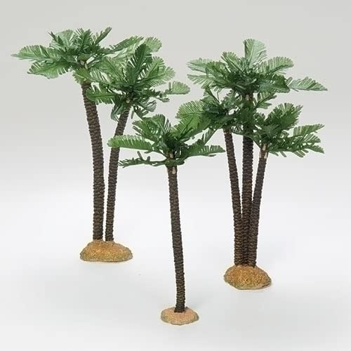 Fontanini by Roman Inc., Palm Tree 3-Piece Set, 7.5 Collection, Nativity Figure and Accessories, Hand Sculpted and Painted (14x7x3)