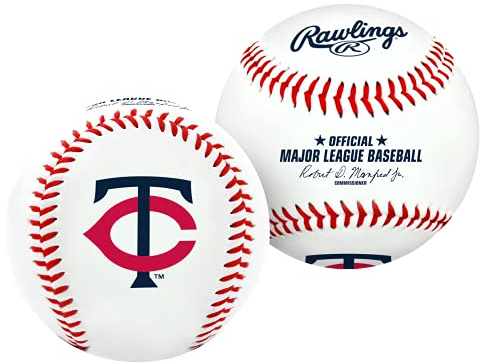Jarden Sports Licensing Rawlings MLB Minnesota Twins Team Logo Baseball, White, 1