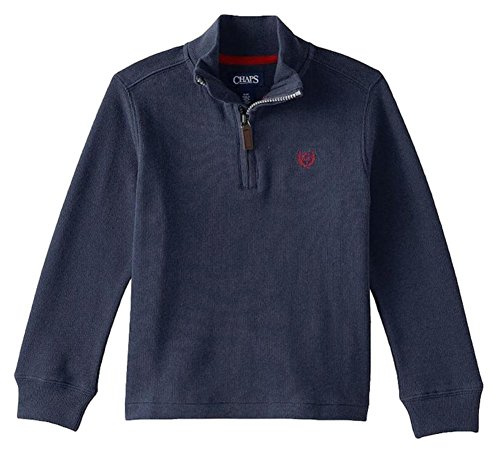 Chaps Little Boys Blue Henley Zip Front Long Sleeve Shirt Sweatshirt 5