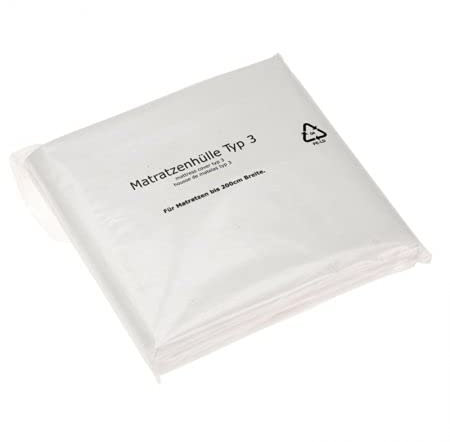 BB-Verpackungen 1 x Matratzenhülle 230 x 235 mm (reißfest, als Schoner zum Schutz vor Feuchtigkeit, Folie zur Aufbewahrung von Matratzen bis 2 m Breite) Typ 3