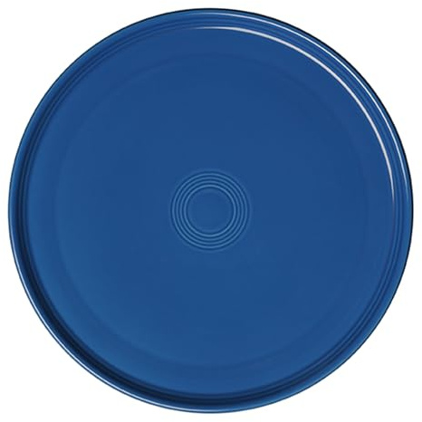 Fiesta® 12 Round Baking and Serving Platter – Durable Ceramic, Lead-Safe, Dishwasher/Microwave/Oven Safe – Made in USA - Lapis