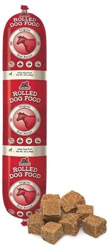 Redbarn Pet Products All-Natural Premium Rolled Dog Food, Beef Recipe - Soft Semi-Moist Wet Formula for High Protein Diet, Training Rewards, & Treat Pill Concealer - 4 lb, 1 Count