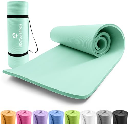 #DoYourFitness® Esterilla de fitness y yoga | Esterilla antideslizante suave y gruesa | 190 x 100 x 1,0 cm | ideal para gimnasia, pilates y yoga | Para principiantes y avanzados [turquesa]