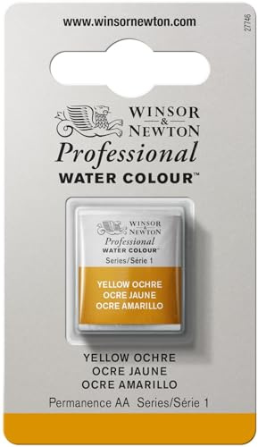 Winsor & Newton Acuarela Profesional - Pintura de Acuarela, Alta Luminosidad, Resistente a la Luz, Calidad de Archivo, 1/2 Godet, Color Ocre Amarillo