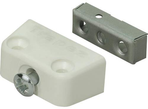 Hettich Verbindungsbeschläge TRAPEZ zum Aufschrauben, Kunststoff weiß, 8 Stück, 89354