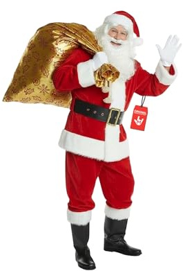 Morph Costume Père Noël Homme, Déguisement Adulte, Tenue Festive de Noël, XL