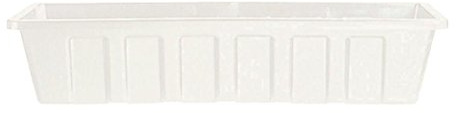 Root & Vessel Poly-Pro Plastic Flower Box Planter, White, 30-Inch