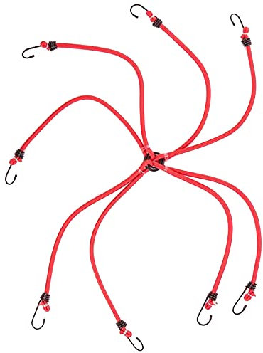 Dekton 6 Arm 40 x 8MM Heavy Duty Bungee Cord Set | Ideal for Securing Luggage, Home, Garage, Workshop & Camping | Heavy Duty Zinc Plated Steel Hooks | Versatile for General Use | Durable Construction