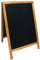 SECURIT - Lavagna Da Terra Woody Bifacciale In Legno Di Pino - Per Pennarelli A Gesso Liquido - Per Caffè, Ristoranti, Bar, Negozi - 55x 85 cm - Colore teak