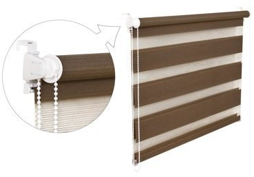 DOPPELROLLO DUOROLLO 100 CM BREIT 150 CM LANG Mocca INKL. SEILZUG FENSTERROLLO KLEMMROLLO JALOUSIE