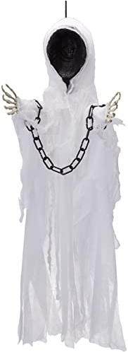 Boland 74551 - Decoración figura fantasma sin rostro, decoración para fiestas, decoración colgante terrorífica, decoración para Halloween o carnaval