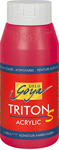 KREUL 17306 - Solo Goya Triton S Acrylfarbe magenta, 750 ml Flasche, schnell trocknend mit Glanzeffekt, Farbe auf Wasserbasis, in Studioqualität, vielseitig einsetzbar, gut deckend und ergiebig