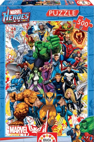 Educa - Puzzle de 500 pièces pour Enfants et Adultes | Les Héros de Marvel | À partir de 8 Ans (15560)