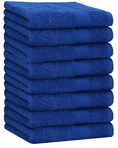 Betz 8 Stück Handtücher Set Größe 50 x 100 cm Handtuch Premium 100% Baumwolle Farbe Royalblau