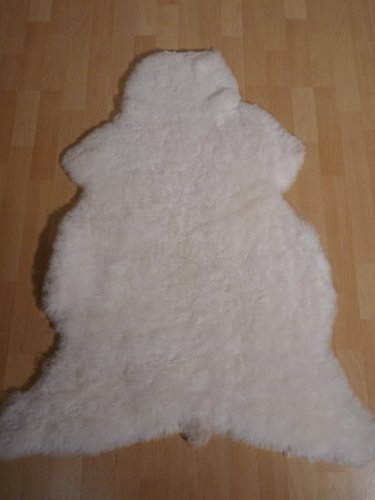 Schaffell Lammfell Naturfell Fell Kurzhaar Weiss 110-120cm
