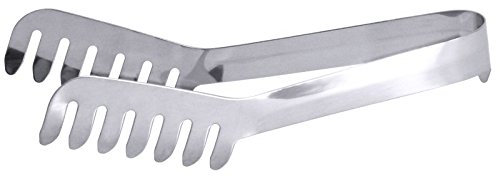 Pinzas para espaguetis de acero inoxidable 18/0, sin juntas, con lengüeta en el extremo del mango, ideal también para chucrut / Longitud: 20 cm | ERK