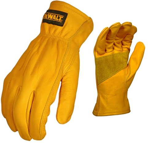 DEWALT DPG32 - Guante de trabajo de cuero de grado AB de alta calidad, talla L