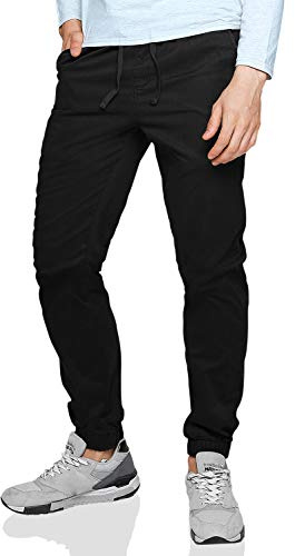 Match Men's Loose Fit Chino Washed Jogger Pant (32, 6535 Black)