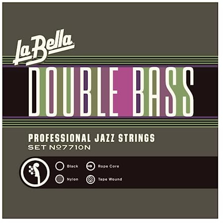 La Bella 7710N Double Bass Black Nylon Tape Wound Jazz Strings 61-134