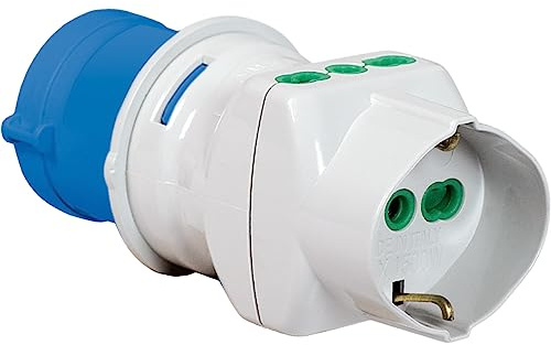 FANTON 73090 Adattatore industriale da spina cee a 1 presa bipasso schuko 16A a 2 prese 2P+T