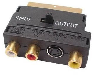 Aptii Scart Adaptor Phono RCA and SVHS S-Video and Switch
