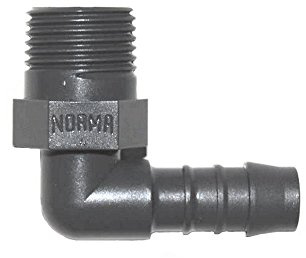 Original NORMA NORMAPLAST® SV Winkel Einschraubstutzen Einschraubverbinder (Schlauchinnen Ø 19 mm Gewinde 3/4 Zoll)