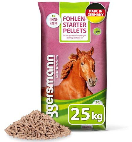 Eggersmann Mein Pferdefutter Fohlenstarter Pellets 25 kg – Leicht verdauliches Pferdefutter für Fohlen – Unterstützt das Wachstum & die Knochenentwicklung – Ergänzungsfuttermittel mit Magermilchpulver