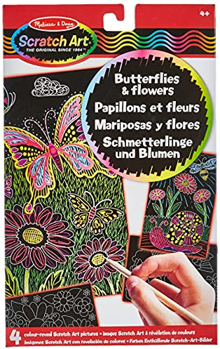 Melissa & Doug Color-Reveal Pictures - Butterflies & Flowers | Arts & Crafts | Scratch Art | 4+ | Gift for Boy or Girl