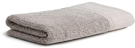 möve Brooklyn Duschtuch Uni mit Fischgratbordüre 80 x 150 cm aus 85 % Baumwolle / 10 % Viskose aus Bambus-Zellstoff / 5 % Leinen, cashmere