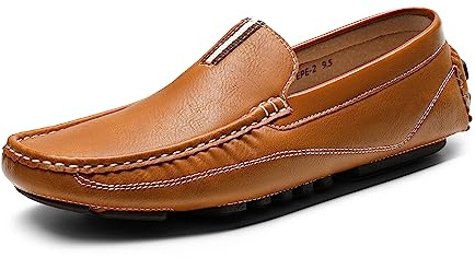 Bruno Marc Men's Driving Moccasins Penny Loafers Slip on Loafer Shoes,Size 12,Tan,BM-Pepe-2