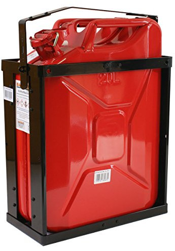 20 Liter Kanister rot mit Halterung und Sicherungsstift Stahlblechkanister Set