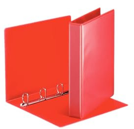Esselte 49713 Ringbuch Präsentation, mit Taschen, A4, PP, 4 Ringe, 30 mm, rot
