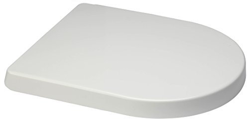 Euroshowers TOP AND STANDARD FIX, SHORT/MIDDLE/LONG PROJECTION D Shape One Button Quick Release Soft Close White Toilet Seat (SHORT COMPACT PROJECTION)