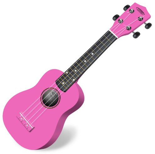 Classic Cantabile US-100 PK Sopranukulele (Ukulele, Uke, 15 Bünde, leichtgängige Gitarrenmechanik) pink