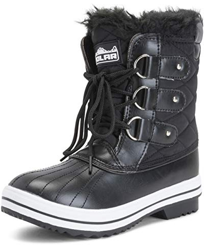 Polar Womens Snow Boot Nylon Short Winter Snow Rain Warm Waterproof Boots - Black - 8-41 - CD0030