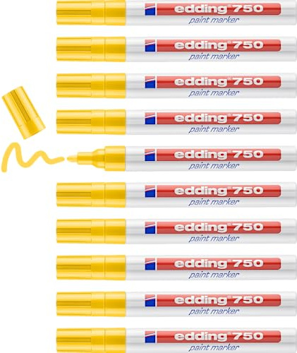 Edding 750 Bullet Tip Paint Marker Medium Yellow (Pack of 10) 750-005