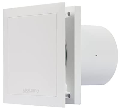 Airflow QT100T Aspiratore Bagno con Timer, 100 mm, Made in Germany, 25 dB, 2 Velocità, Fino a 25 l/s, Timer Regolabile, QuietMark, Garanzia 3 Anni