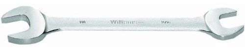 Williams JHW1731A Double Head Open End Wrench, 3/4 by 7/8 Inch, Overall Length 9-11/16 Inch Satin Chrome Finish, for Tightening & Loosening Hex Fasteners in Mechanical Applications