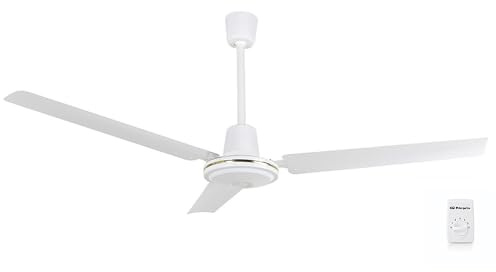 Orbegozo CF 85120 Ventilador de techo con 5 velocidades, Interruptor de pared, 3 palas, 120 cm diámetro, 70 W, Blanco