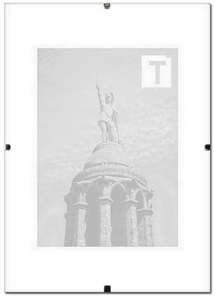 TEUTO BILDERRAHMEN Rahmenloser Bildhalter Ballina 35 x 50 cm Echtglas klar 2mm simpel rustikal