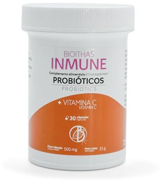 BIOITHAS INMUNE - Probiótico para Foratalecer el Sistema Inmune. Con Vitamina C para reforzar las Defensas. Tiempo recomendado 3 Meses. Envase de 30 Cápsulas