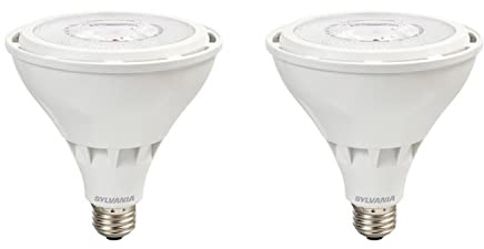 Sylvania Night Chaser LED PAR38 Light Bulb, 250W = 23W, 22 Year, Dimmable, Super Bright 2650 Lumens, Wet Rated, 5000K, Daylight - 2 Pack (41358)