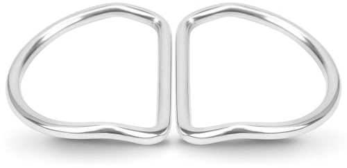 SUNGOOYUE 2pcs Anneaux de Plongée en D Pliés, Remplacement de Boucle D'anneau en D en Acier Inoxydable de Plongée pour Ceinture de Poids en Sangle de 5,08 Cm / 2,0 Pouces