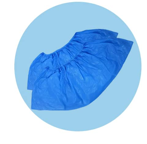 AURMOO 300x Schuhüberzieher Einweg, Galoschen, Überzieher für Schuhe, Überschuhe Einweg, Überziehschuhe Einweg für Haushalt, Klinik, Überzieh Einweg, Wasserdicht, Staubdicht, CPE Material, Blau