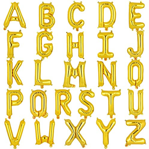 16 Zoll Klein Luftballon Buchstaben T Gold Ballons Small Mylar Alphabet Folienballon Jubiläum Babyparty Hochzeit Geburtstag Party Dekoration 40 CM（Gold T）