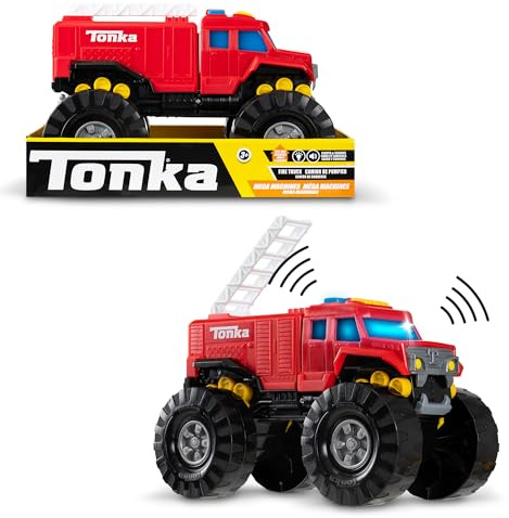 Tonka Mega Machines, Fire Truck, Kids Construction Gift Toys for Boys and Girls, Construction Vehicle Playset for Kids, Suitable for Kids Aged 3+, Basic Fun 06247